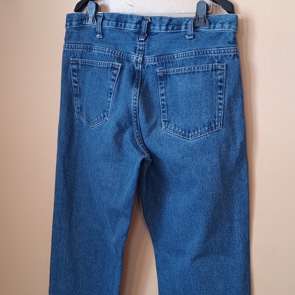 Mens Sz 36X32 Denim blue jeans relaxed classic straight leg jeans 100% cotton - Picture 6 of 8